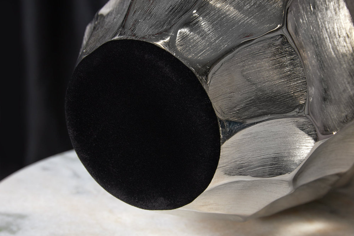 Vase élégant ORGANIC ORIENT 45cm argent martelé design