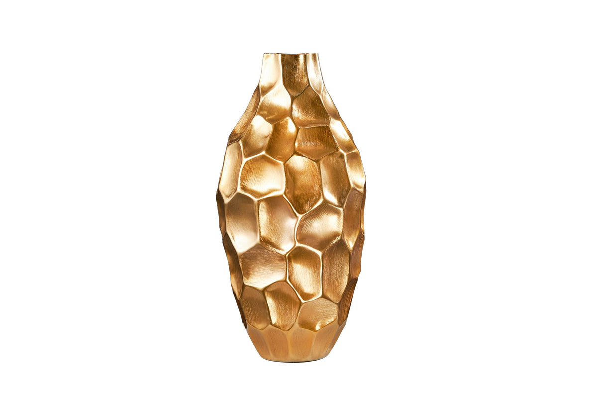 Vase élégant ORGANIC ORIENT 45cm design martelé doré