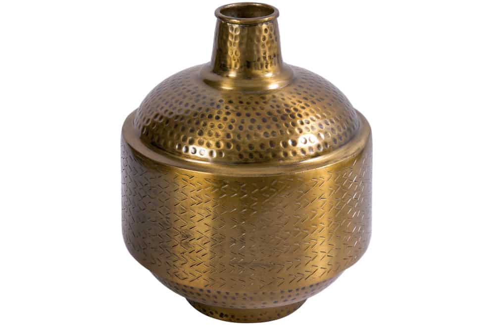 Vase élégant ORIENT 35cm design martelé doré