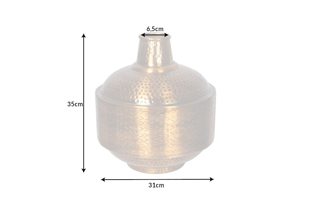 Vase élégant ORIENT 35cm design martelé doré