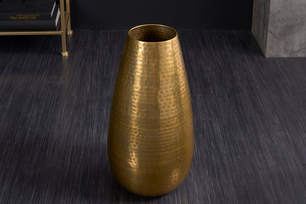 Vase élégant ORIENT 50cm doré au design marteau à grille