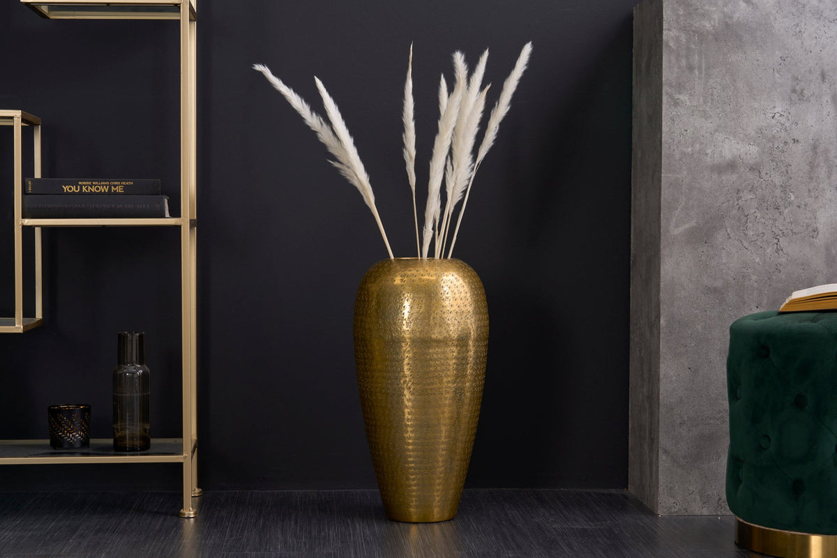 Vase élégant ORIENTAL 50cm doré au design marteau sauvage