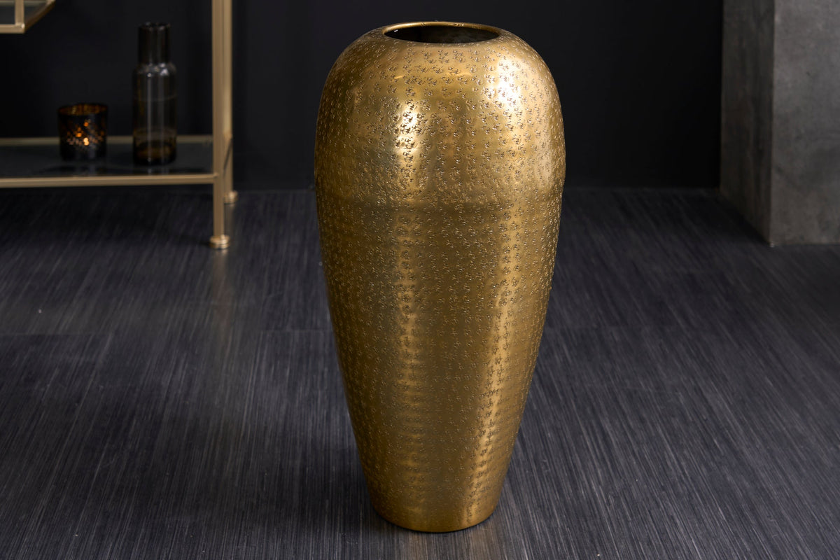 Vase élégant ORIENTAL 50cm doré au design marteau sauvage