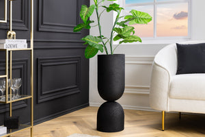 Vase moderne SANDGLASS L 55cm noir fer fait main utilisable des deux côtés
