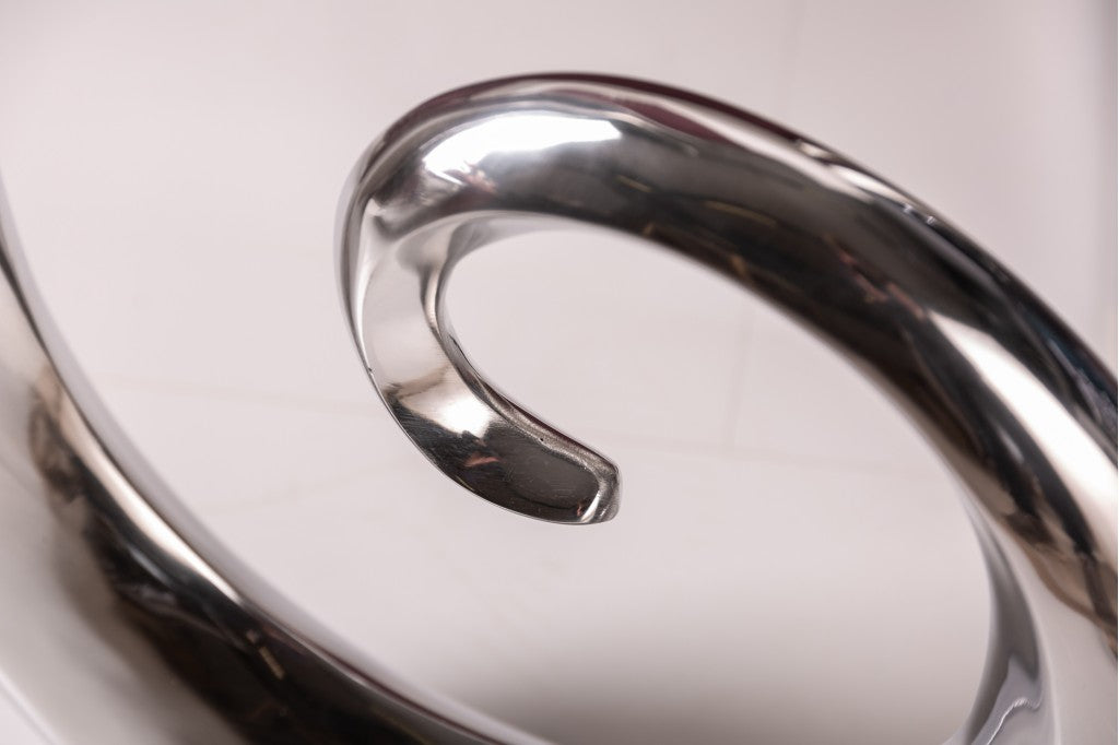 Vase moderne WAVE XL 106cm aluminium argenté décoration polie