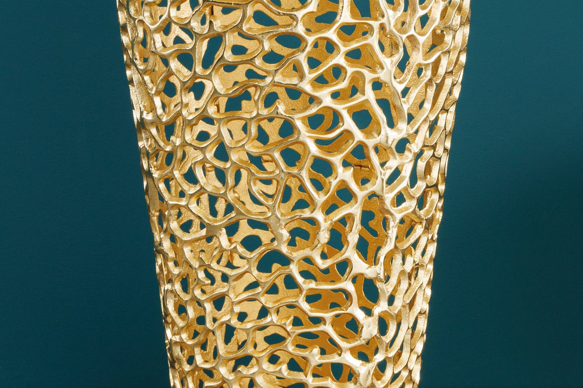Vase XXL design filigrane ABSTRACT LEAF 90cm or fait main
