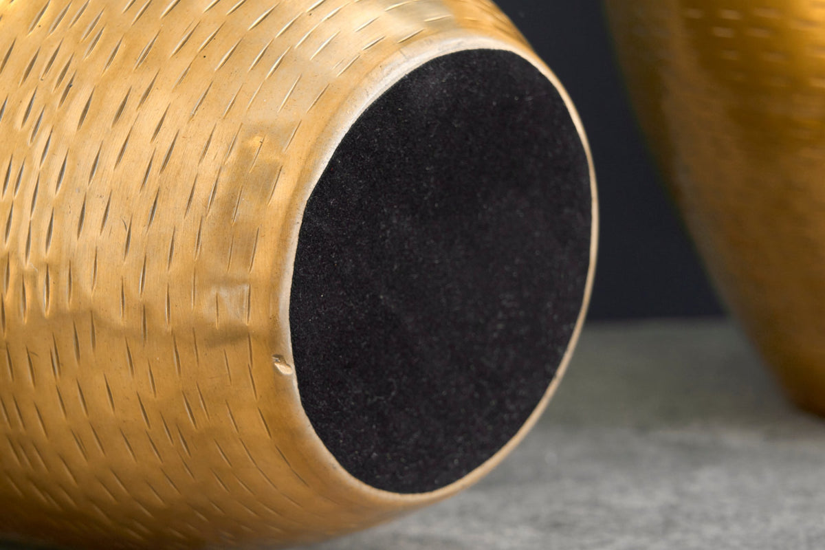 Vases élégants lot de 2 ORIENTAL 32cm doré au design marteau de riz