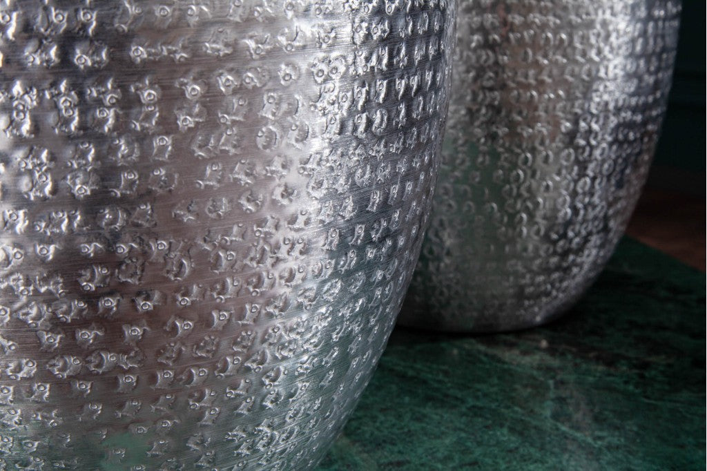 Vases élégants set de 2 ORIENTAL 33cm argent décorés à la main