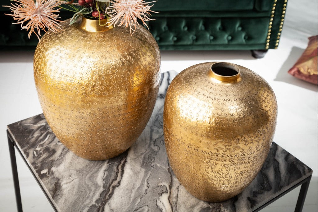 Vases élégants set de 2 ORIENTAL 33cm or décorés à la main